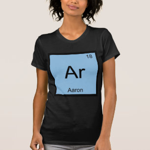Camiseta Símbolo de Elemento de Química Aaron Nome da Mes