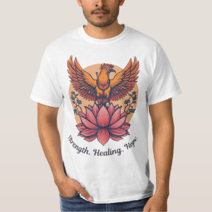 Camiseta Símbolo de Fênix Lotus - Força, Cura, Esperança