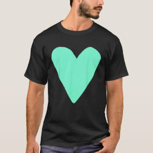 Camiseta Símbolo de forma cardíaca Amor bondade Aquamarine