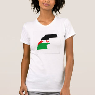 Camiseta símbolo de forma do mapa do país sahara ocidental