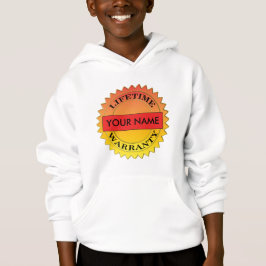 Camiseta Símbolo de Garantia vitalícia Seu nome Crianças Pu