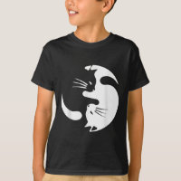 Símbolo de Gato Yin Yang, preto-e-branco, bonito