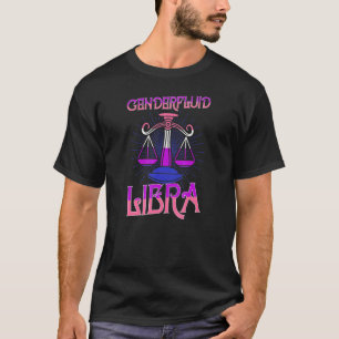 Camiseta Símbolo de Genderfluido Libra Zodidia Horoscópio d