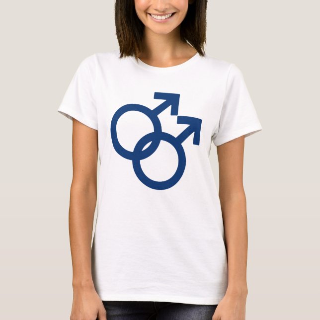 Camiseta Símbolo de Gênero de Homens Gays da MLM (Frente)