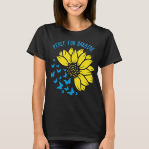 Camiseta Símbolo de girassol de Paz. Paz para a Ucrânia.