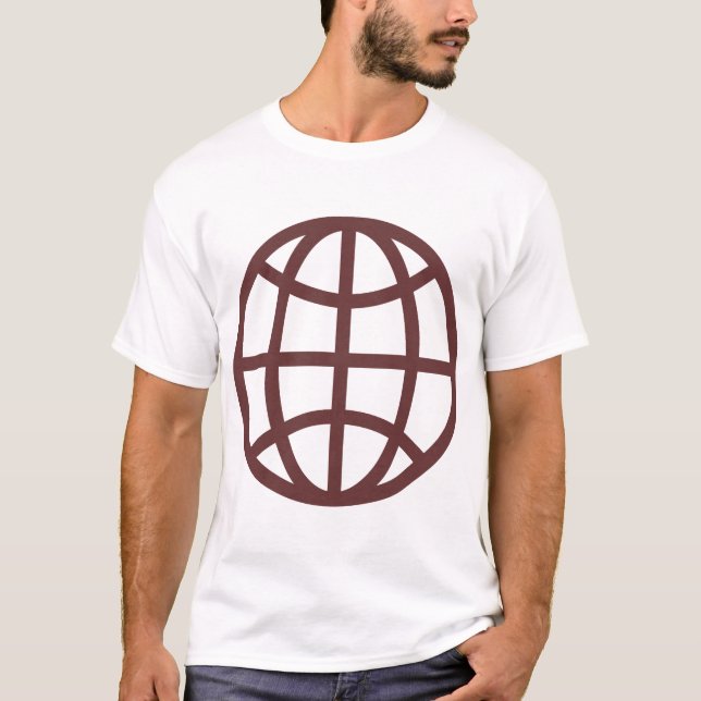 Camiseta Símbolo de Globo - Marrom Escuro (Frente)