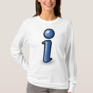 Camiseta Símbolo de Ícone de Informação Azul Lustroso