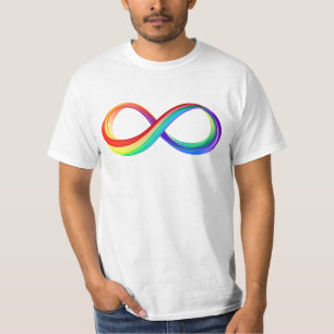 Camiseta Símbolo de Infinidade Arco-Íris em Camadas