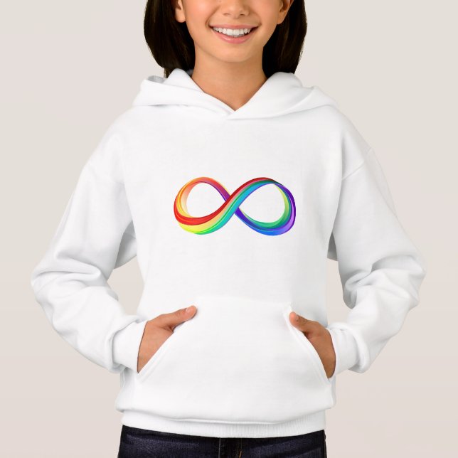 Camiseta Símbolo de Infinidade Arco-Íris em Camadas (Frente)
