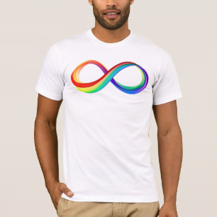 Camiseta Símbolo de Infinidade Arco-Íris em Camadas