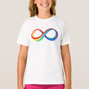 Camiseta Símbolo de Infinidade Arco-Íris em Camadas