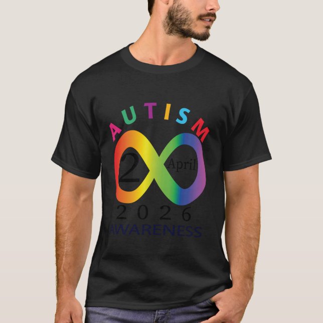 Camiseta Símbolo de Infinito Arco-íris u2013 Neurodiversida (Frente)
