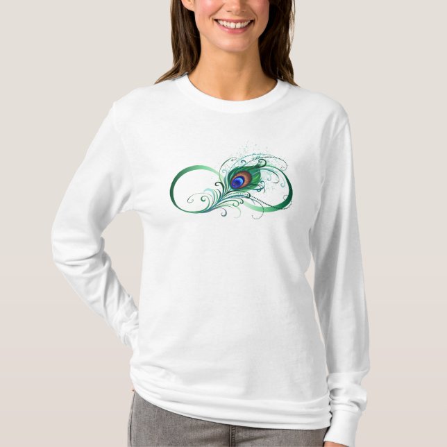 Camiseta Símbolo de Infinito com Pena de Pavão (Frente)