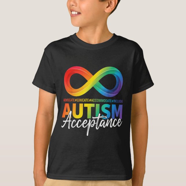 Camiseta Símbolo de infinito de aceitação e conscientização (Frente)
