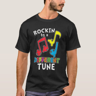 Camiseta Símbolo de Infinito do Autismo Rockin Para um Tono