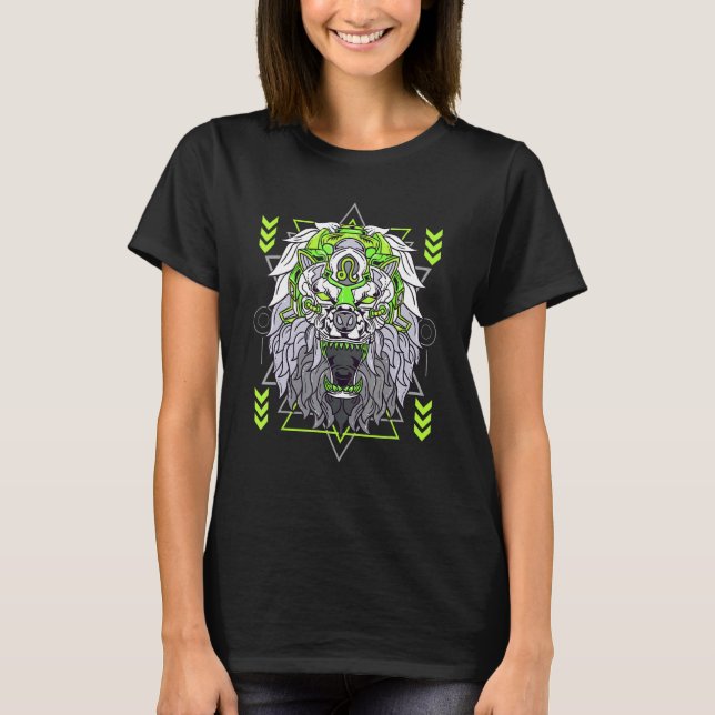 Camiseta Símbolo de Leão Inspirado de Leão Zodiac Leo Sinal (Frente)