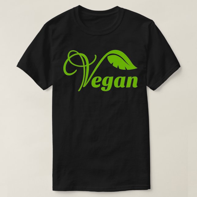 Camiseta Símbolo de logotipo Vegan Leaf (Frente do Design)