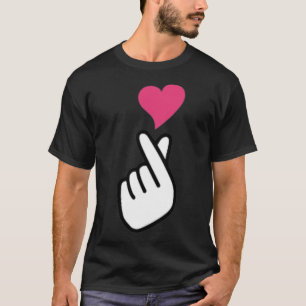 Camiseta Símbolo de Mão Coreana Dedo KPOP Amor Sarangha