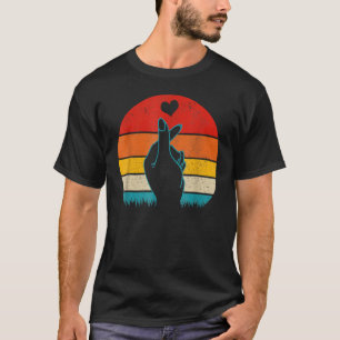 Camiseta Símbolo de mão do coração do K pop K drama Pop cor