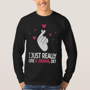 Camiseta Símbolo de mão do Heartbeat K Drama K Pop Coração 