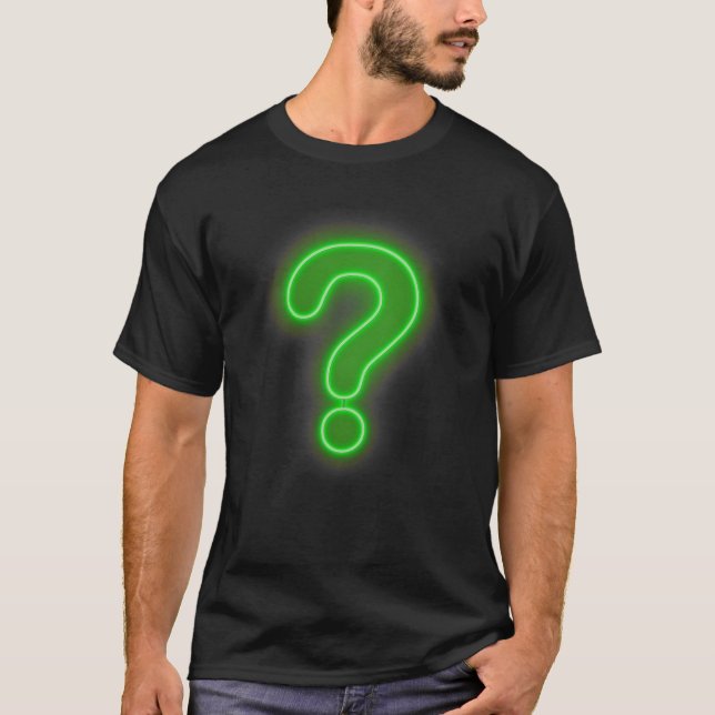 Camiseta Símbolo de marca de pergunta neon (Frente)
