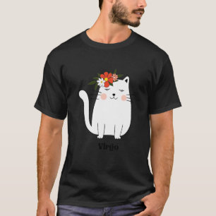 Camiseta Símbolo de Nascimento Zodíaco de Gato Virgo