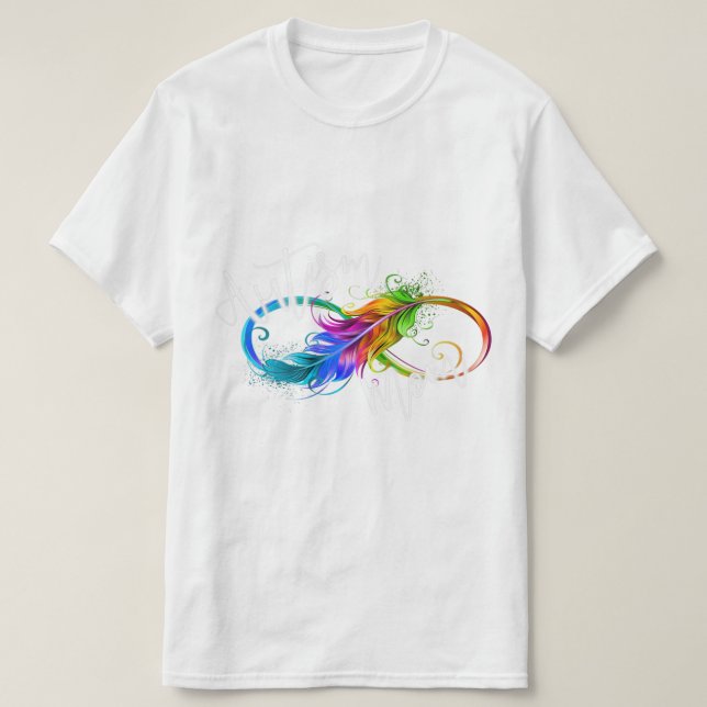 Camiseta Símbolo de Neurodiversidade Arco-Íris Infinito Aut (Frente do Design)
