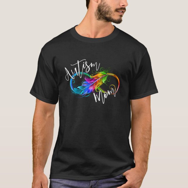 Camiseta Símbolo de Neurodiversidade Arco-íris Infinito Mãe (Frente)