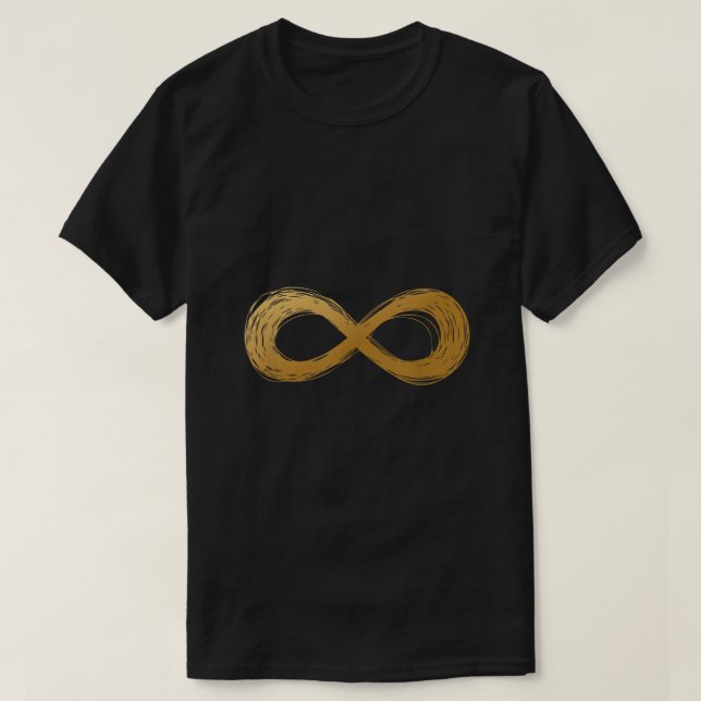 Camiseta Símbolo de Neurodiversidade do ouro Infinity Acuti (Frente do Design)