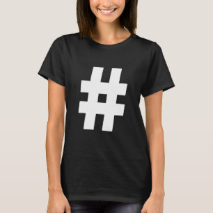 Camiseta Símbolo de Número de Libra Negra Tipografia Hashta