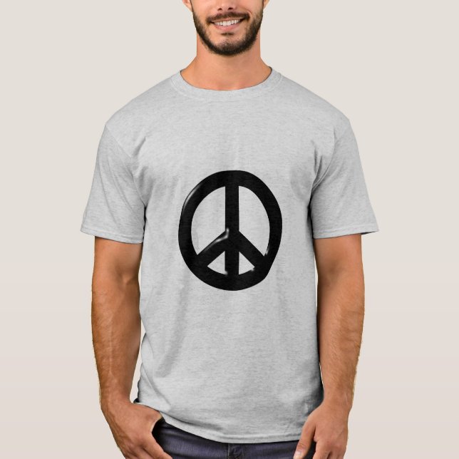Camiseta Símbolo de Paz 3D Preto (Frente)