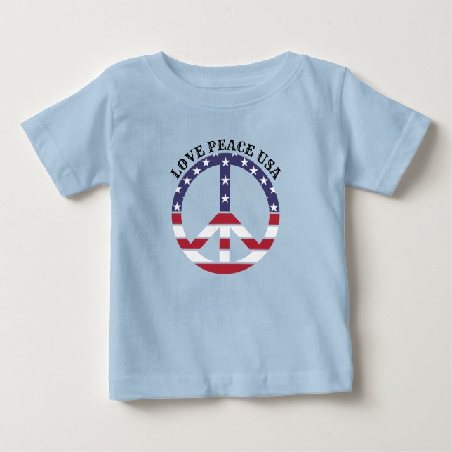 Camiseta Símbolo de paz americano patriótico (Frente)