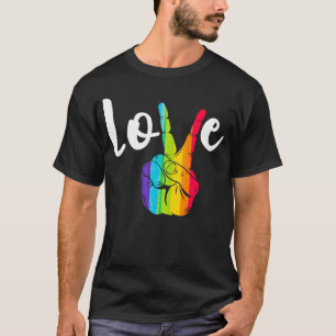 Camiseta Símbolo de paz arco-íris LGBT Orgulho gay Lésbica