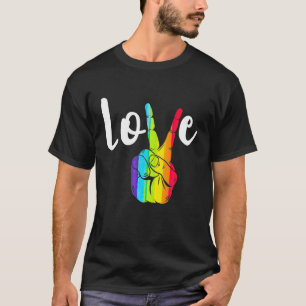 Camiseta Símbolo de paz arco-íris LGBT Orgulho gay Lésbica