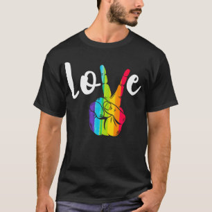 Camiseta Símbolo de paz arco-íris LGBT Orgulho gay Lésbica