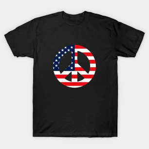 Camiseta Símbolo de paz da bandeira americana Sinal de paz 