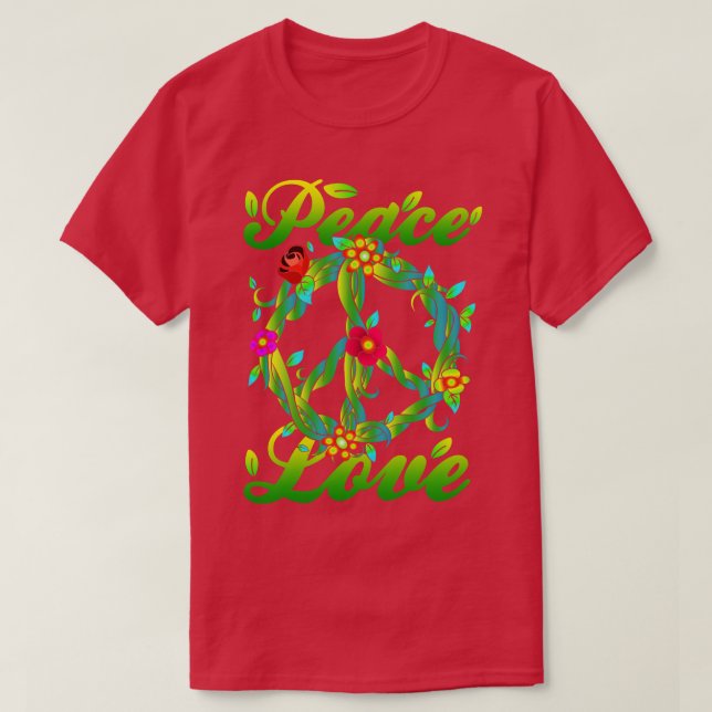 Camiseta Símbolo de Paz de Hippie (Frente do Design)