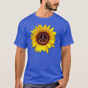 Camiseta Símbolo de Paz do Girassol da Ucrânia Sinal Anti-G