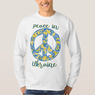Camiseta Símbolo de paz do Pacífico na cor da bandeira ucra