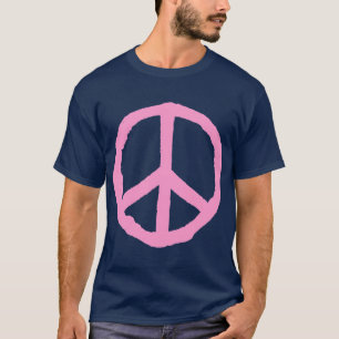 Camiseta Símbolo de paz duro - rosa no escuro