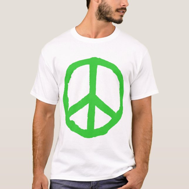 Camiseta Símbolo de paz duro - Verde (Frente)