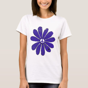 Camiseta Símbolo de Paz HIppie Flor Roxo