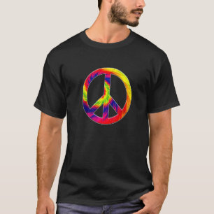 Camiseta Símbolo de Paz Hippie Tie Dye 60s