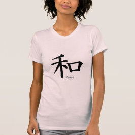 Camiseta Símbolo de paz Kanji em preto-tinta