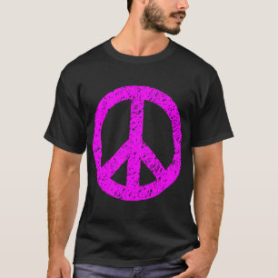 Camiseta Símbolo de paz rabiscado - Magenta