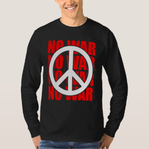 Camiseta Símbolo de Paz Sem guerra da Declaração Anti-Guerr