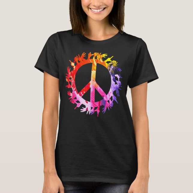 Camiseta Símbolo de Paz Símbolo de Mão Típico Tchau Conscie (Frente)