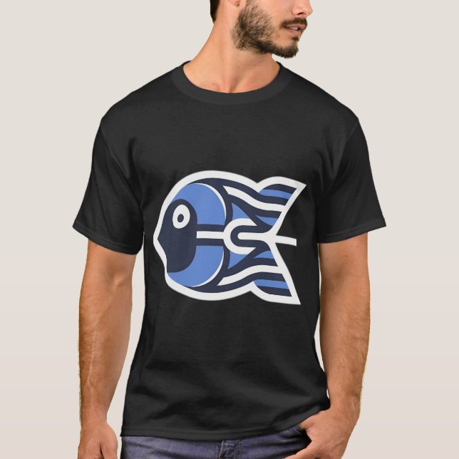 Camiseta Símbolo de Peixe Azul (Frente)