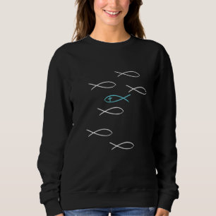 Camiseta Símbolo de Peixe Deus Igreja Cristã Jesus Rezando 