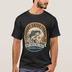 Camiseta Símbolo de Pesca Vintage Legendary Catch Fishing C